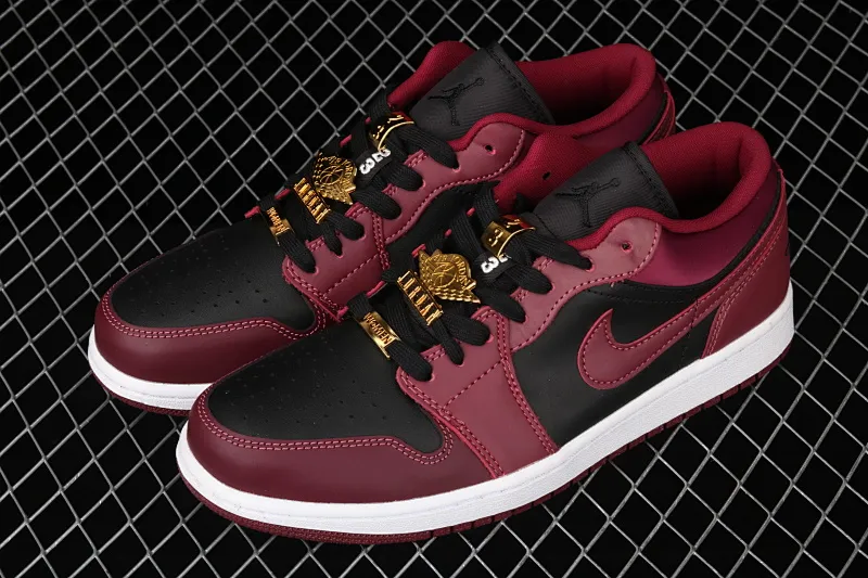 All categories Air Jordan Jordan series basketball shoes Air Jordan 1 Low G version pure original Air Jordan1 Low AJ1 Joe 1 black wine red metal flying wings reverse low-top basketball shoes DB6491-600